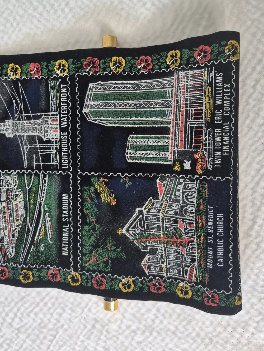 Trinidad & Tobago Black Embroidered Wall Hanging by